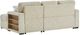 Global Furniture USA U0222 2-Piece Ivory L-Shaped Sectional with Chaise and Pull Out Sofa Bed -5
