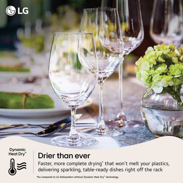 View of an LG dishwasher Dynamic Dry setting View of an LG dishwasher Dynamic Dry setting