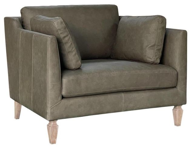 Bernards Tarrington Pistachio Leather Chair-0