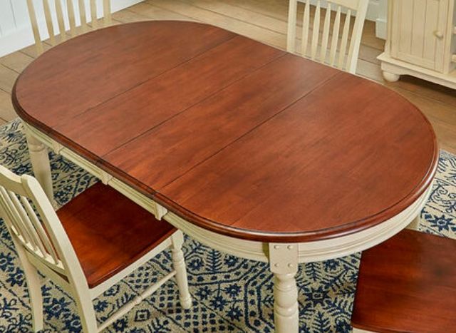 A-America® British Isles Merlot Extendable Leg Dining Table with Buttermilk Base-2