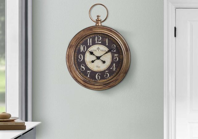 Monarch Specialties Inc. Antique Brown 18" Wall Clock-2