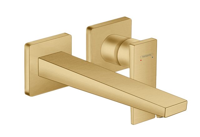 Hansgrohe Metropol Brushed Gold Optic Wall-Mounted Single-Handle Faucet Trim with Lever Handle-0