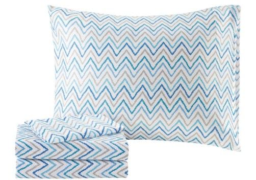 Olliix by Intelligent Design Toren Aqua Twin Embroidered Comforter and Sheet Set-1
