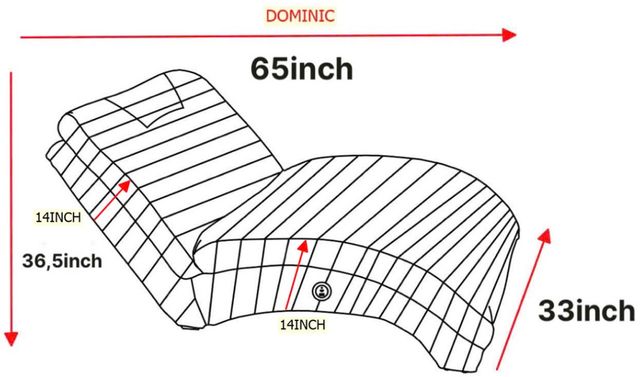 Global Furniture USA Dominic Java/Mink Chaise Lounger with USB-2