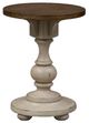 Liberty Furniture Morgan Creek Wirebrushed Tobacco Chairside Table with Antique White Base-2