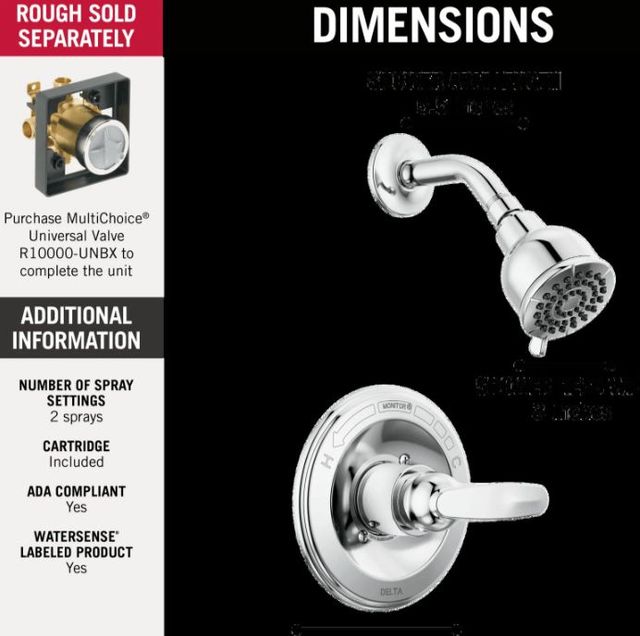 Delta Foundations® Monitor 13 Series Chrome Shower Trim-3