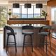 Armen Living Shelly 3-Piece Black Brushed/Gray Barstool Set-1