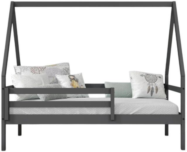 Donco Kids A-Frame Modern Dark Gray Youth Twin House Bed-2