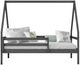 Donco Kids Modern Dark Gray Youth Twin A-Frame House Bed-2