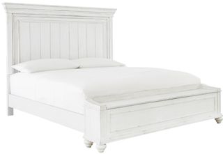 Benchcraft® Kanwyn Whitewash Queen Panel Bed with Storage Bench