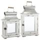A & B Home Evelyn 2-Piece White Lantern Set with Handle-0