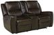 Bassett® Furniture Club Level Aberdeen Walnut Power Reclining Loveseat with Console-1
