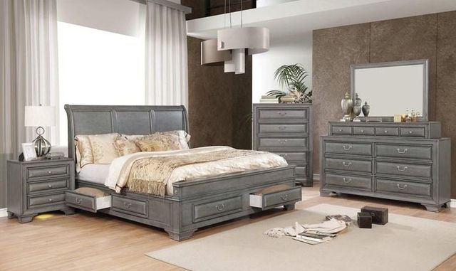 Furniture of America® Brandt 4-Piece Gray Queen Storage Bedroom Set-0