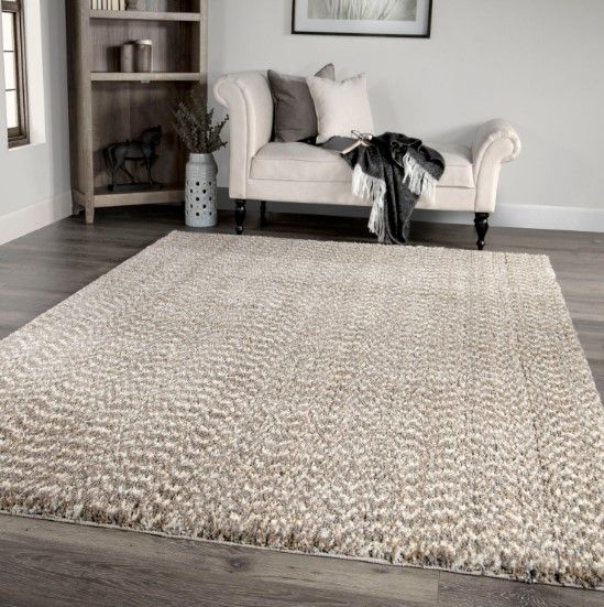 Orian Cotton Tail Solid Beige 5'x8' Area Rug-4