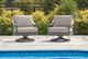 Signature Design by Ashley® North Island Gray/White Aluminum/Fabric Outdoor Swivel Lounge Chair-1