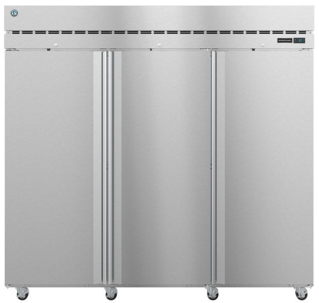 Hoshizaki Steelheart® 83" 79 Cu. Ft. Stainless Steel Three Section Upright Refrigerator with Full Solid Doors and Lock-0