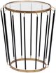 A & B Home Glass Top Round Side Table With Black and Gold Base-0
