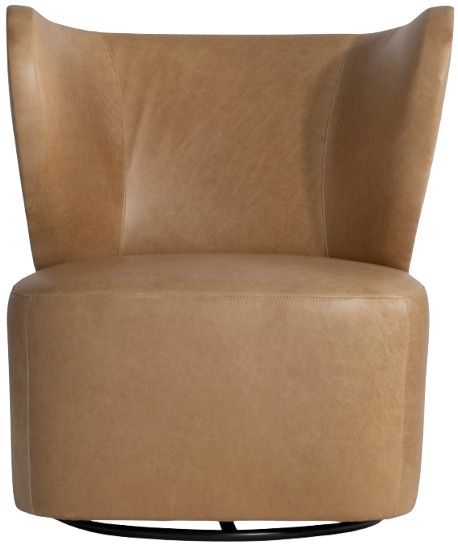 Bernhardt Oliver Bernhardt Living Brown Leather Swivel Chair-2
