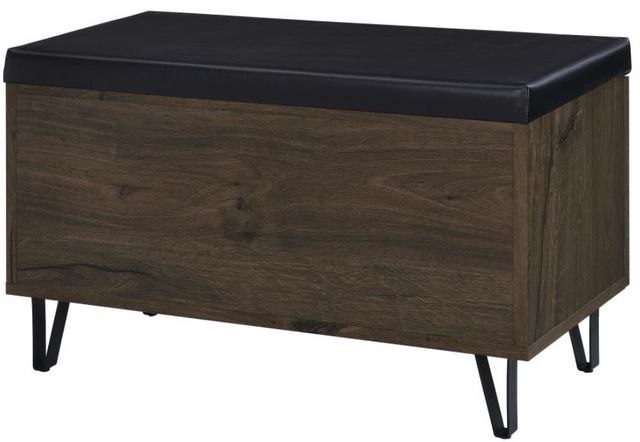 Coaster® Brixton Black/Smoked Oak Entryway Shoe Storage Bench-6