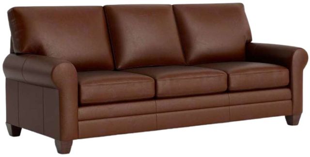 Bassett® Furniture Customizable Carolina Leather Roll Arm Sofa-0