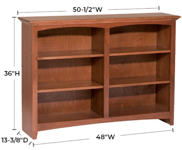 Whittier Wood® Furniture Customizable McKenzie 4-Shelf 48" Bookcase-1