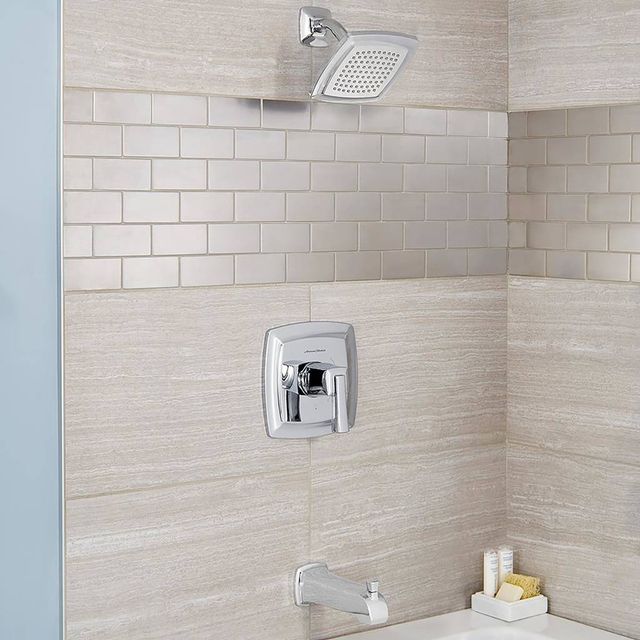 American Standard Townsend® Polished Chrome Tub and Shower Trim Kit with Rain Showerhead, Double Ceramic Pressure Balance Cartridge with Lever Handle-2