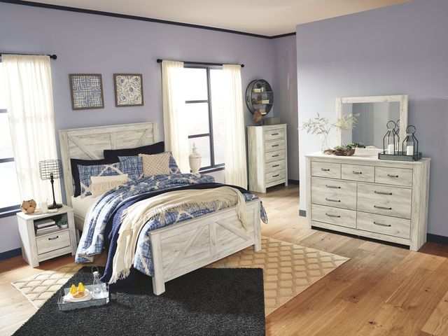Signature Design by Ashley® Bellaby Whitewash Queen Crossbuck Panel Bed-3