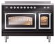 Ilve® Nostalgie II Noblesse 48'' Glossy Black Pro Style Induction Range with Chrome Trim-1
