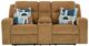Signature Design by Ashley® Kanlow Honey Manual Reclining Loveseat with Console-1