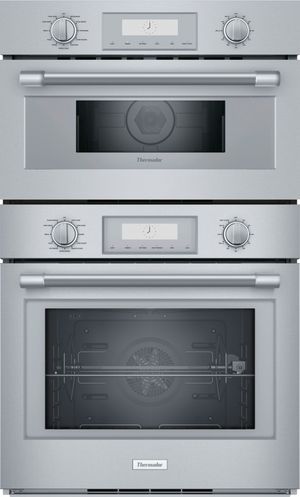 Front view of the Thermador® Professional 30" Stainless Steel Oven/Micro Combo Electric Wall Oven