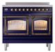 Ilve® Nostalgie II Noblesse 40'' Midnight Blue Pro Style Induction Range with Burnished Trim-1