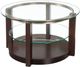 Elements International Elsa Glass Top Coffee Table with Espresso Base-0