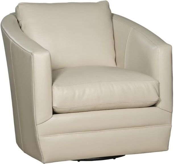 Craftmaster® Customizable CM Leather Barrel Back Swivel Glider Chair-0