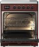 Ilve® Majestic III 30" Burgundy Pro Style Induction Range with Triple Glass Door and Burnished Trim-1