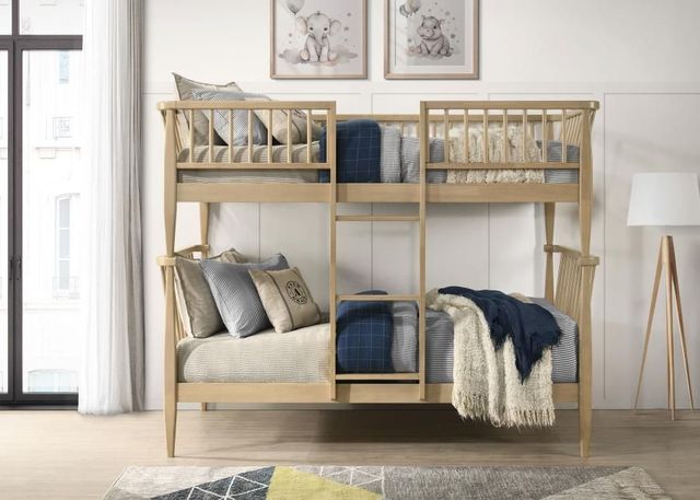 Coaster® Abram Almond Youth Twin Over Twin Bunk Bed with Ladder-1