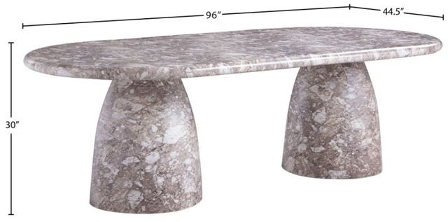 Meridian Furniture Cosenza Brown 96" Indoor/Outdoor Concrete Dining Table-3