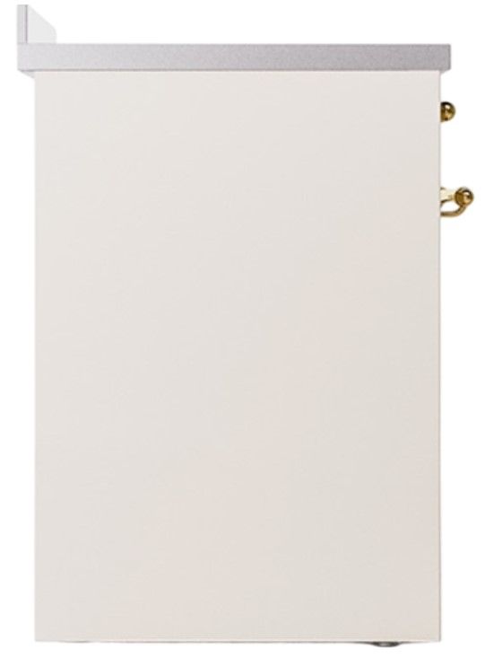Ilve® Nostalgie II Noblesse 30'' Antique White Pro Style Induction Range with Brass Trim-2