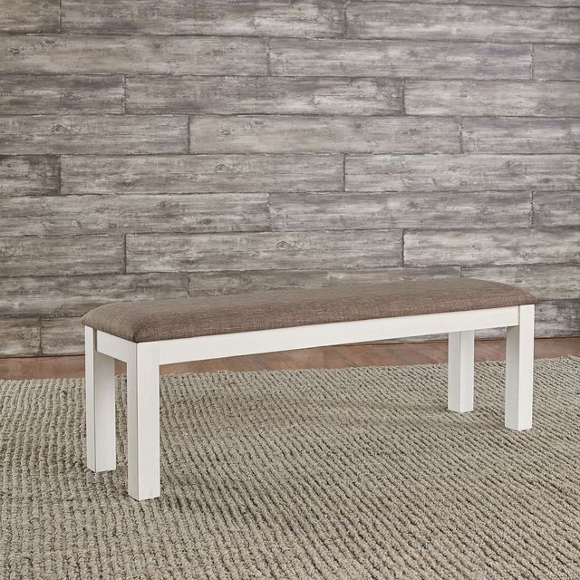 Liberty Furniture Brook Bay Gray/Textured White Upholstered Dining Bench-1
