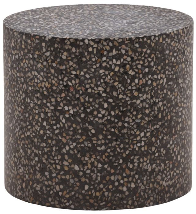 Dovetail Furniture Bravo Black Concrete Outdoor End Table-0