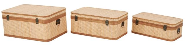 Deco Marche 3-Piece Light Brown Decorative Trunk Set-0