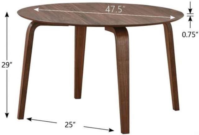 Winners Only® Uptown Medium Walnut Round Dining Table-3