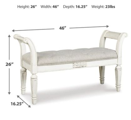 Signature Design by Ashley® Realyn Antique White Accent Bench-2