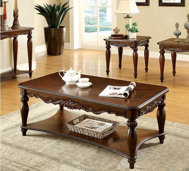 Furniture of America® Bunbury 3-Piece Cherry Occasional Table Set-1