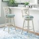 Powell® Mandell Cream/Light Blue Bar Stool-1