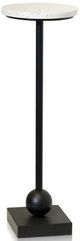 StyleCraft Ebony Pedestal Drinking Table with White and Gold Flaked Top-0