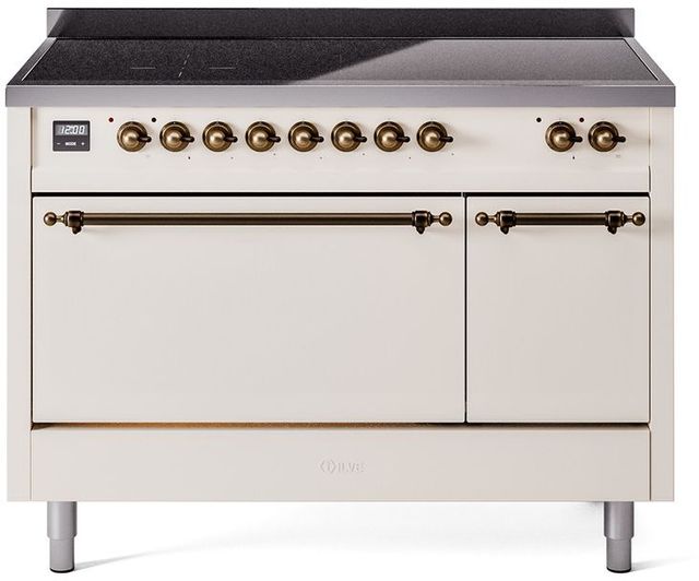Ilve® Nostalgie II Series 48" Antique White Pro Style Induction Range-0