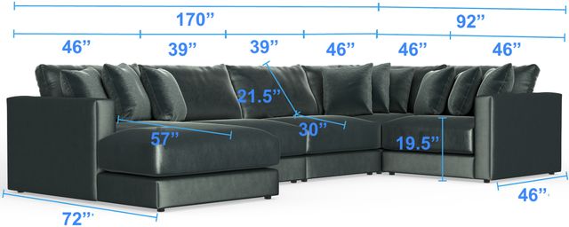 Jackson Furniture Remington 5-Piece Pine U-Shape Sectional-2