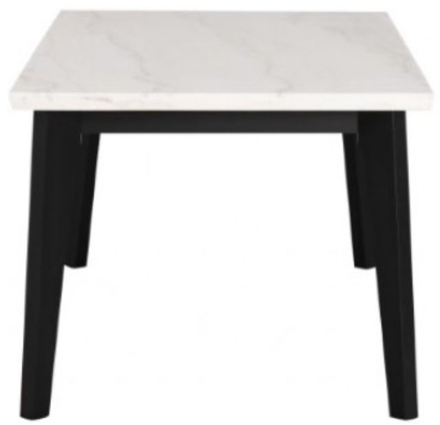 Furniture of America® Sabro White Rectangular Dining Table with Black Base-3