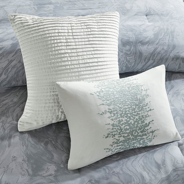 Olliix by Madison Park 7 Piece Grey King Emory Cotton Sateen Comforter Set-3
