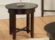 Handstone Customizable Demilune Espresso Round End Table with Shelf-0